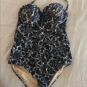One piece floral swim suit